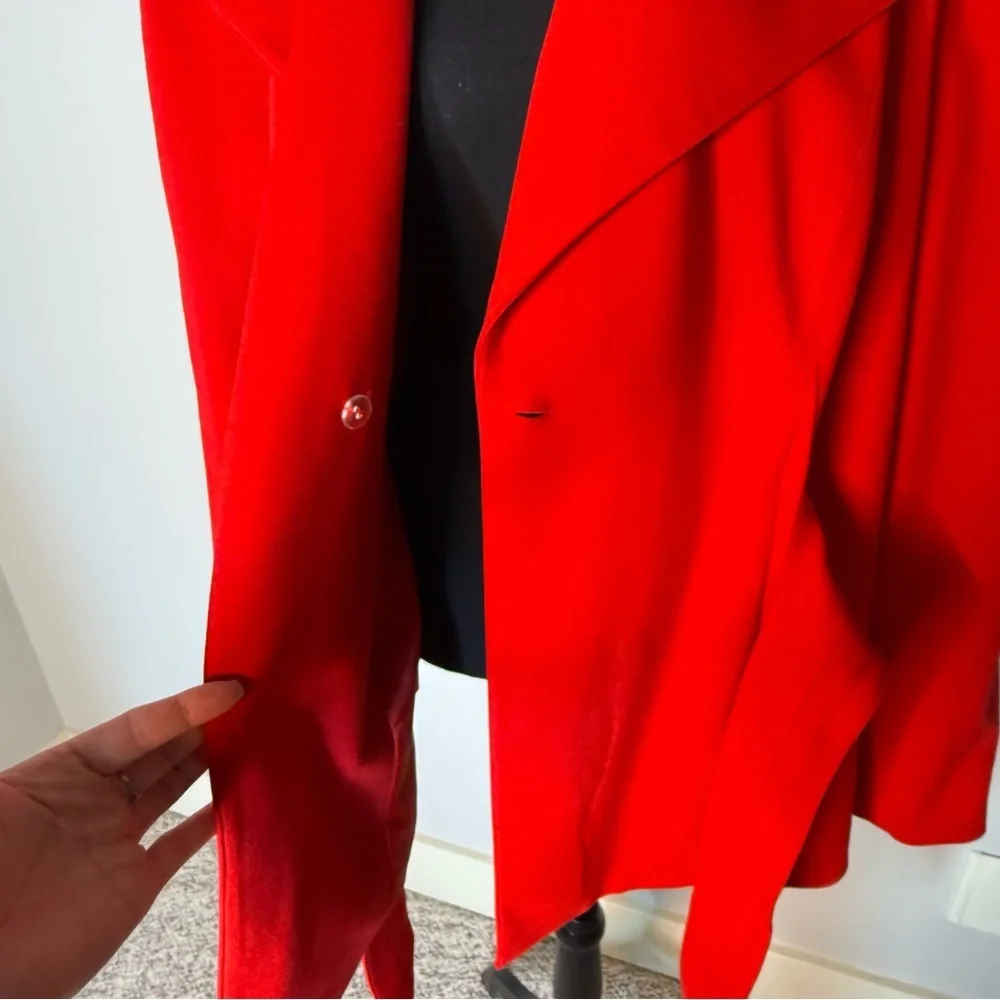 Calvin Klein Red Tie-Waist Blazer Jacket - Picture 7 of 15